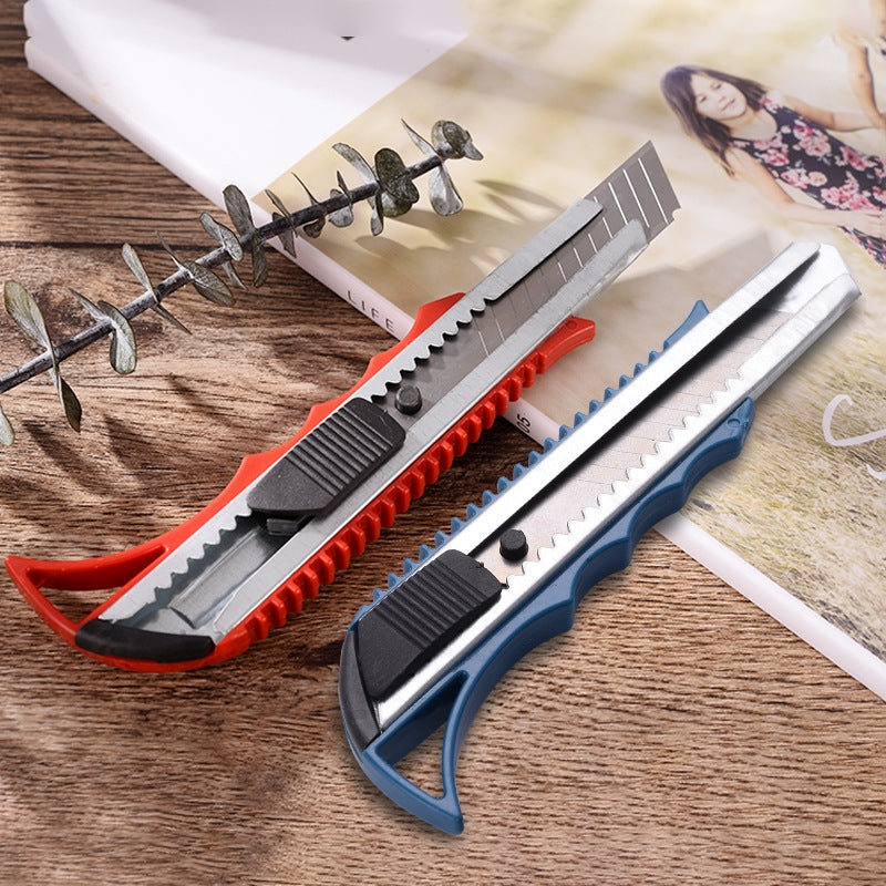 Large Size Utility Knife Paper Cutter with Stainless Steel Blade, Random Color Delivery