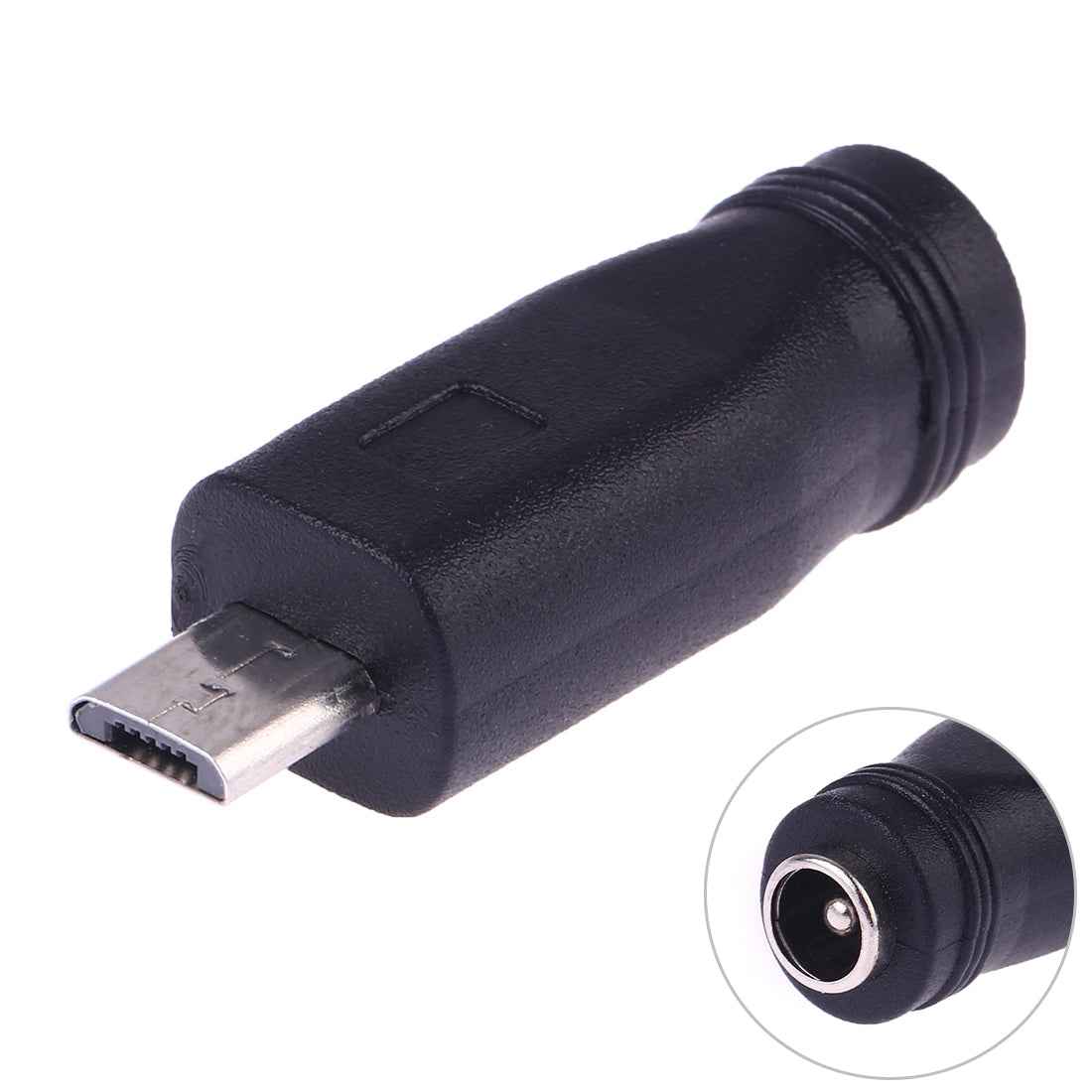 Uniqbuy For DC 5.5 x 2.1mm Female to Micro USB Male Power Converter(Black)