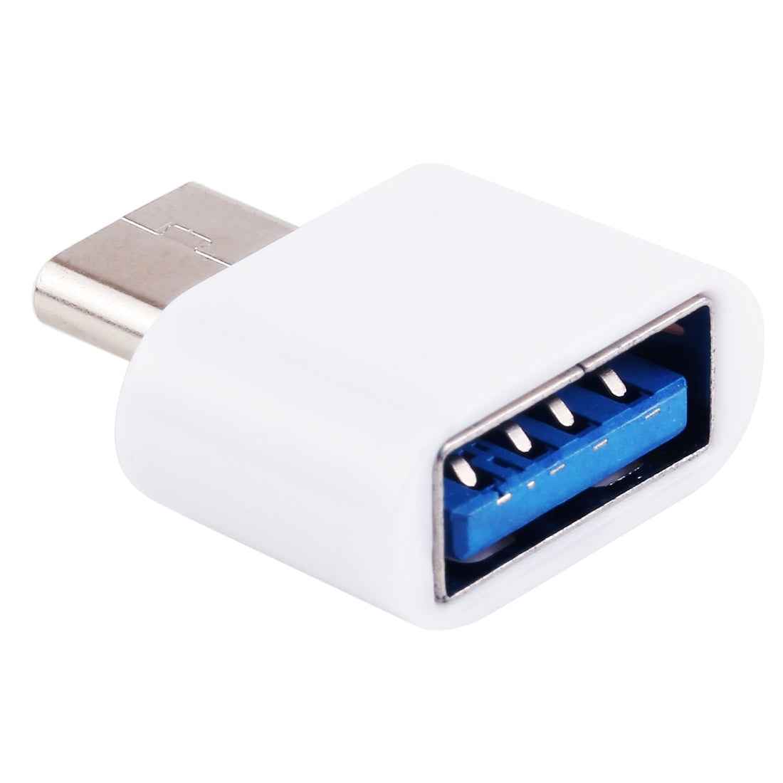 Uniqbuy For Plastic USB-C / Type-C Male to USB 2.0 Female OTG Data Transmission Charging Adapter(White)