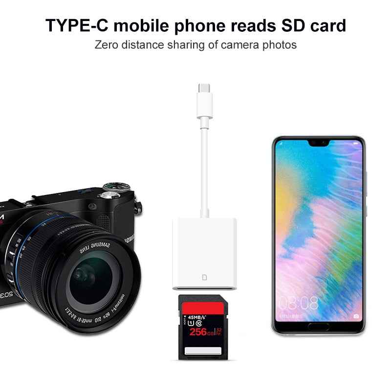 Uniqbuy For D-118 Type-C / USB-C Mobile Phone SD Card Reader