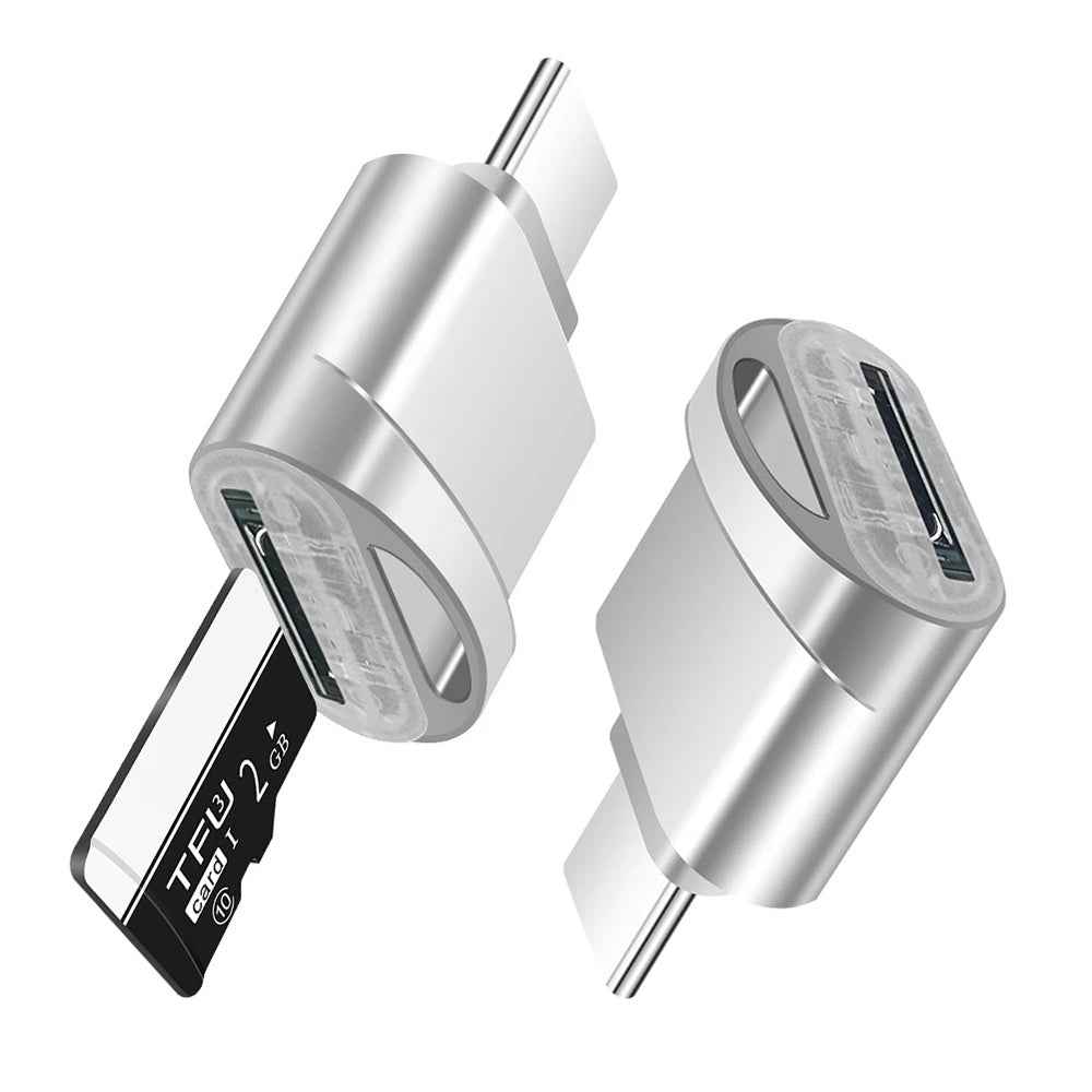 Uniqbuy For USB-C / Type-C 3.1 to Micro SD Card (TF Card) Reader Adapter(Silver)