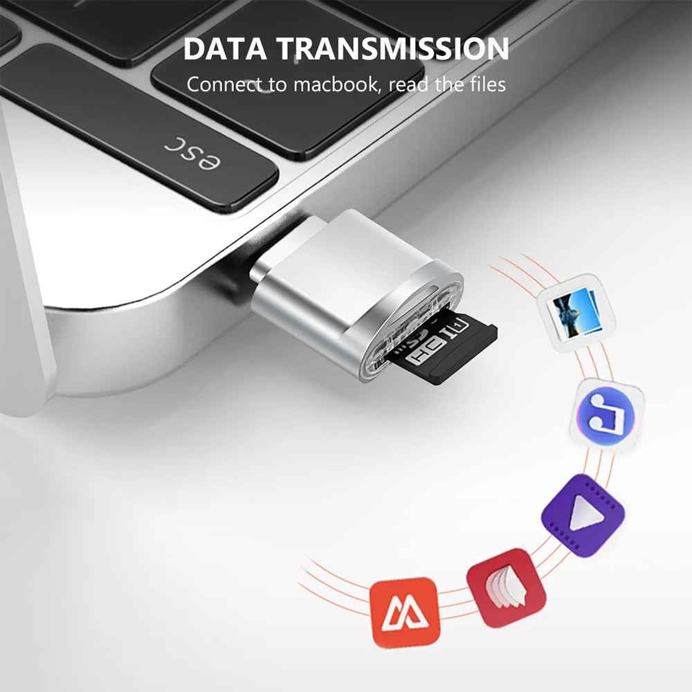 Uniqbuy For USB-C / Type-C 3.1 to Micro SD Card (TF Card) Reader Adapter(Silver)
