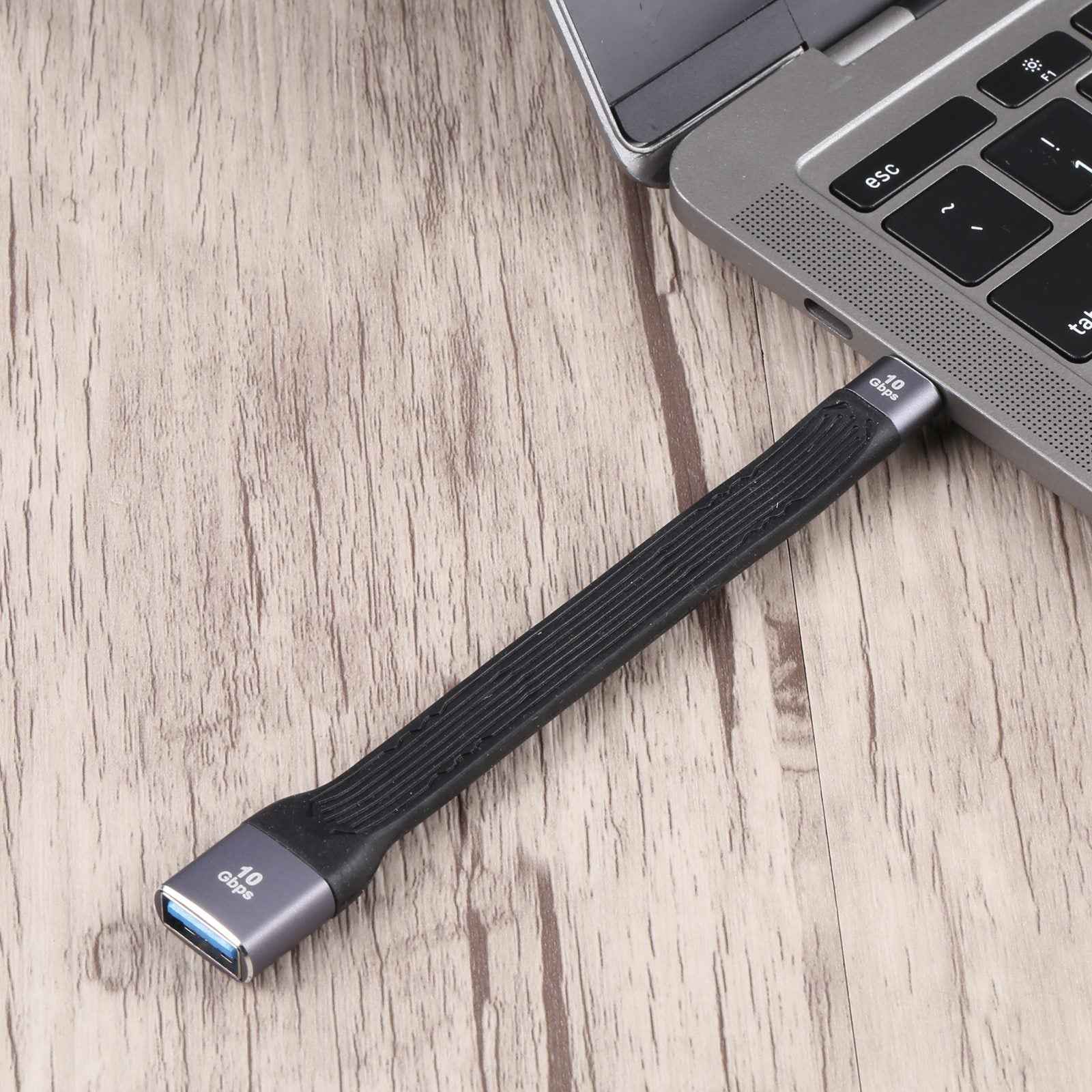 Uniqbuy For 10Gbps USB-C / Type-C Male to USB 3.0 Female Soft Flat Data Transmission Fast Charging Cable