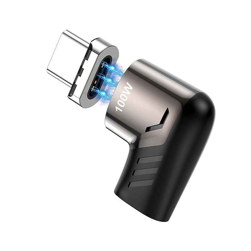 Uniqbuy For X20 120W PD USB-C / Type-C Female to USB-C / Type-C Elbow Magnetic Charging Adapter(Black)