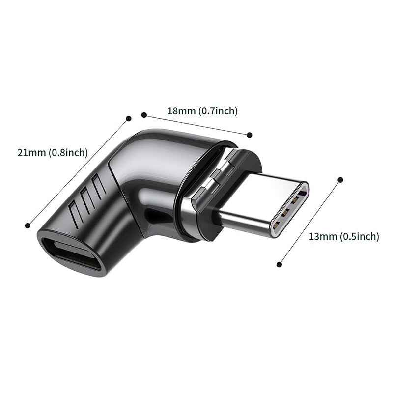 Uniqbuy For X20 120W PD USB-C / Type-C Female to USB-C / Type-C Elbow Magnetic Charging Adapter(Black)