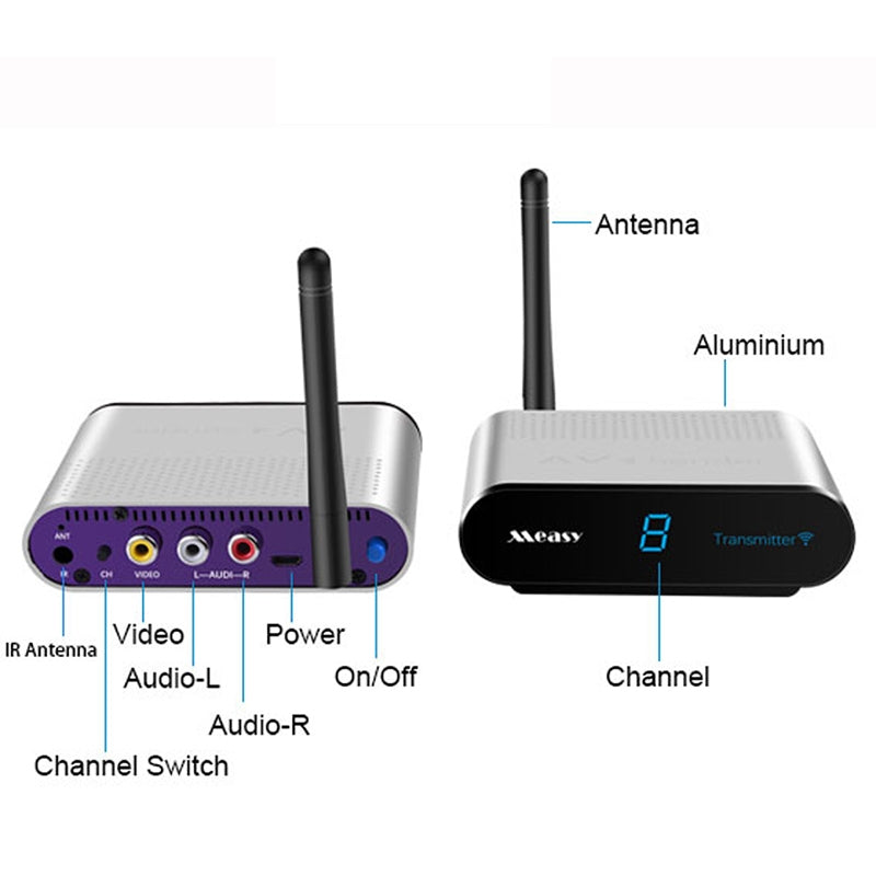 Measy AV220 2.4GHz Wireless Audio / Video Transmitter and Receiver, Transmission Distance: 200m, US Plug