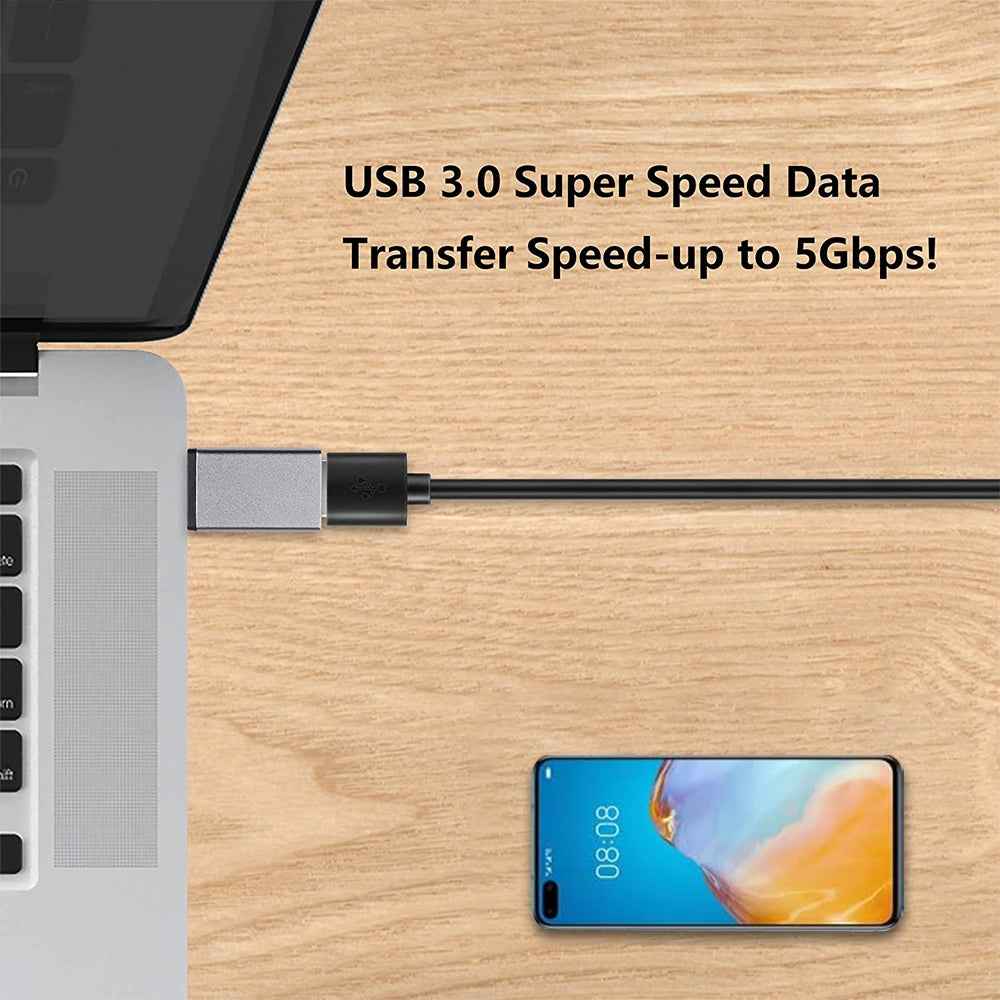 Uniqbuy For Aluminum Alloy USB-C / Type-C 3.1 Male to USB 3.0 Female Data / Charger Adapter(Grey)