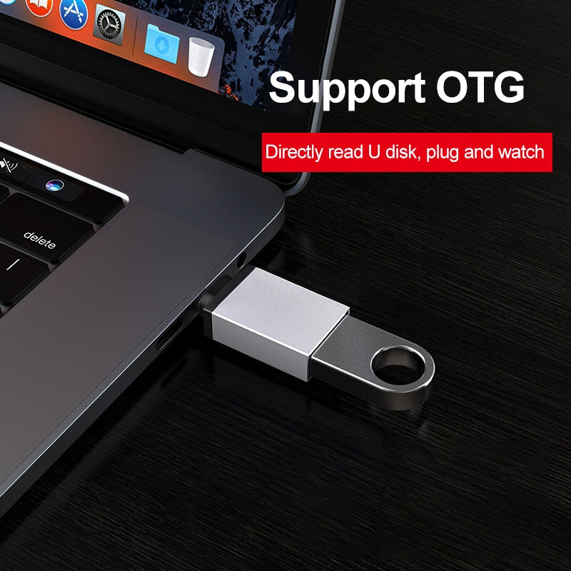 Aluminum Alloy USB-C / Type-C 3.1 Male to USB 3.0 Female Data / Charger Adapter(Grey)