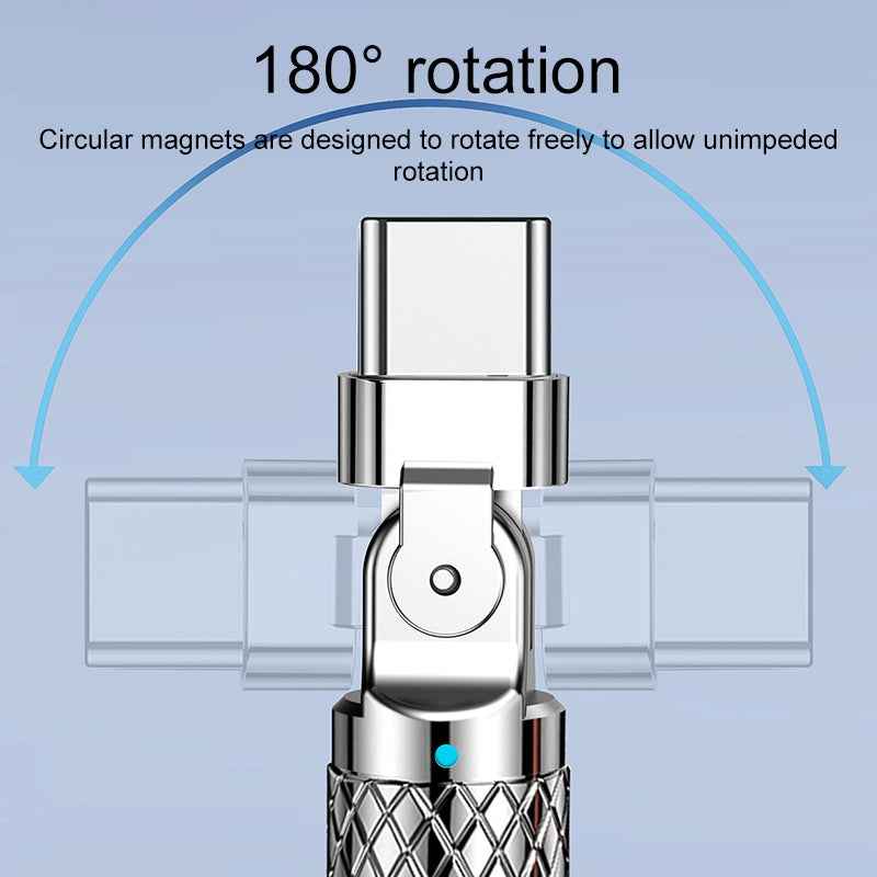 Uniqbuy For Mech Series 6A 120W USB to Type-C 180-degree Metal Plug Fast Charging Cable, Length: 1.8m(Blue)
