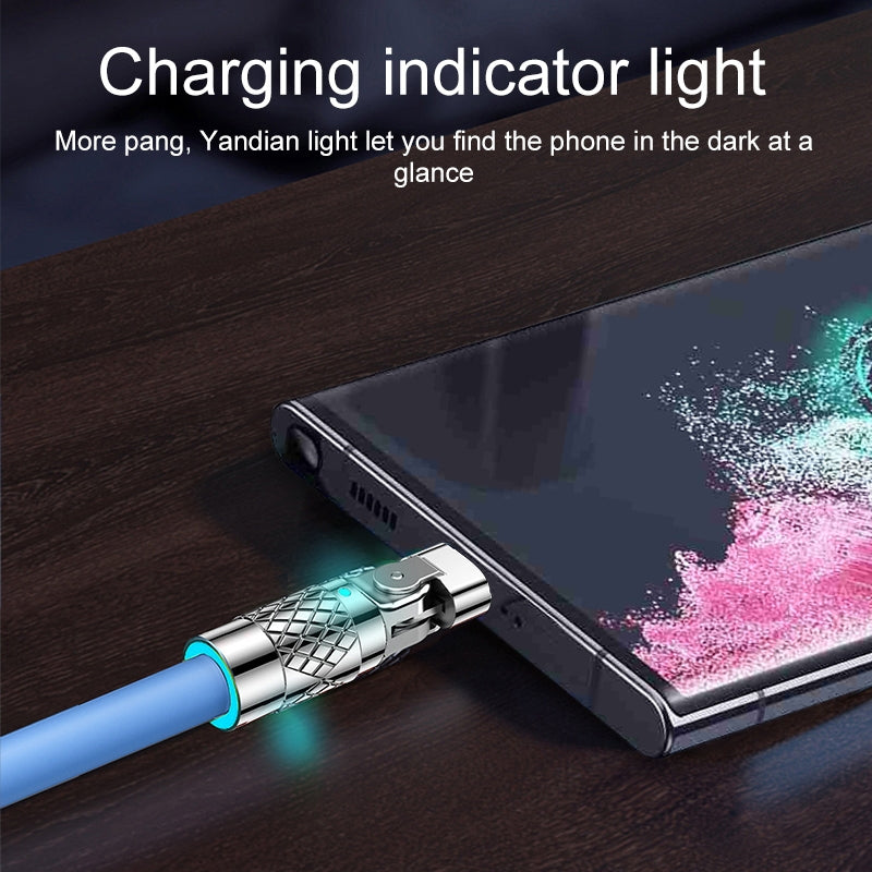Mech Series 6A 120W USB to Type-C 180-degree Metal Plug Fast Charging Cable, Length: 1.8m(Blue)