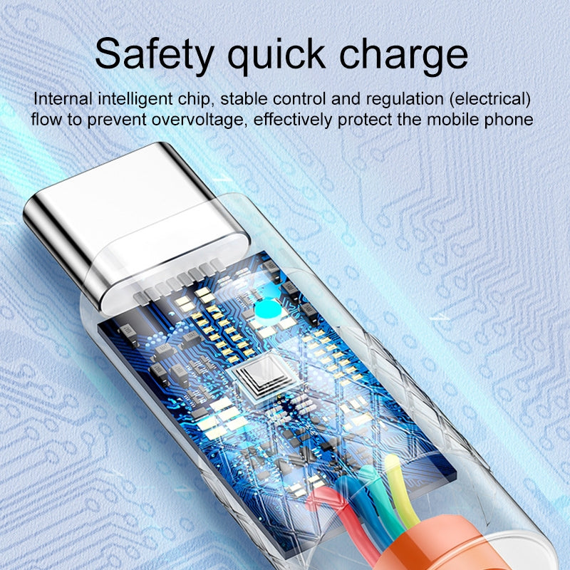 Mech Series 6A 120W USB to USB-C / Type-C Metal Plug Silicone Fast Charging Data Cable, Length: 1.2m(Blue)