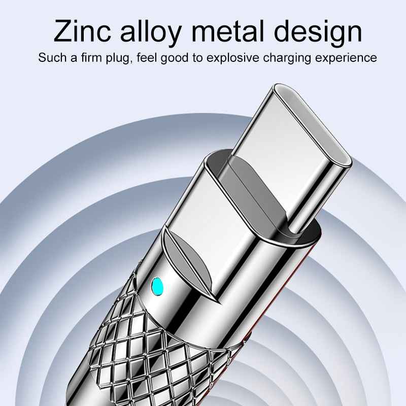 Uniqbuy For Mech Series 6A 120W USB to USB-C / Type-C Metal Plug Silicone Fast Charging Data Cable, Length: 1.8m(Orange)