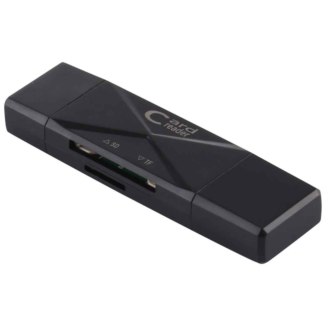 Uniqbuy For USB-C / Type-C + SD + TF + Micro USB to USB 2.0 Card Reader (Black)