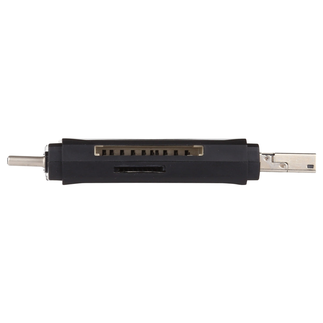USB-C / Type-C + SD + TF + Micro USB to USB 2.0 Card Reader (Black)