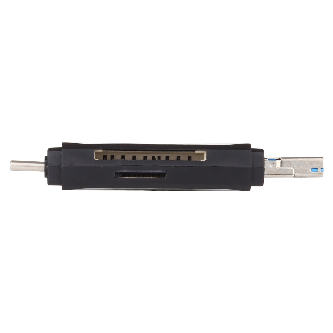 USB-C / Type-C + SD + TF + Micro USB to USB 3.0 Card Reader (Black)