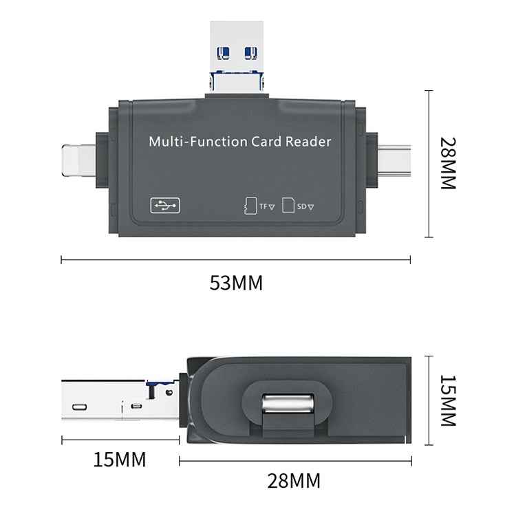 Uniqbuy For 7 In 1 USB 3.0 Card Reader (Black)