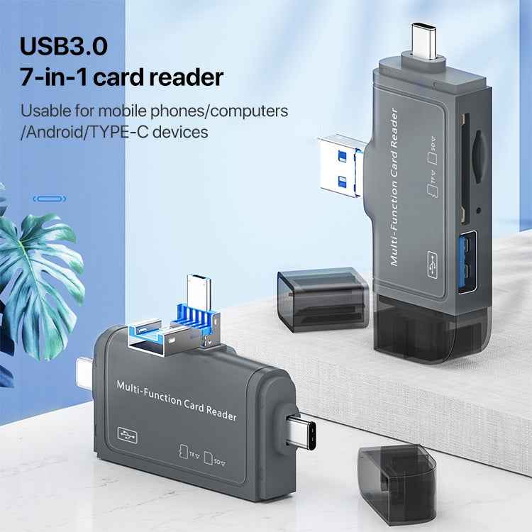 Uniqbuy For 7 In 1 USB 3.0 Card Reader (Black)
