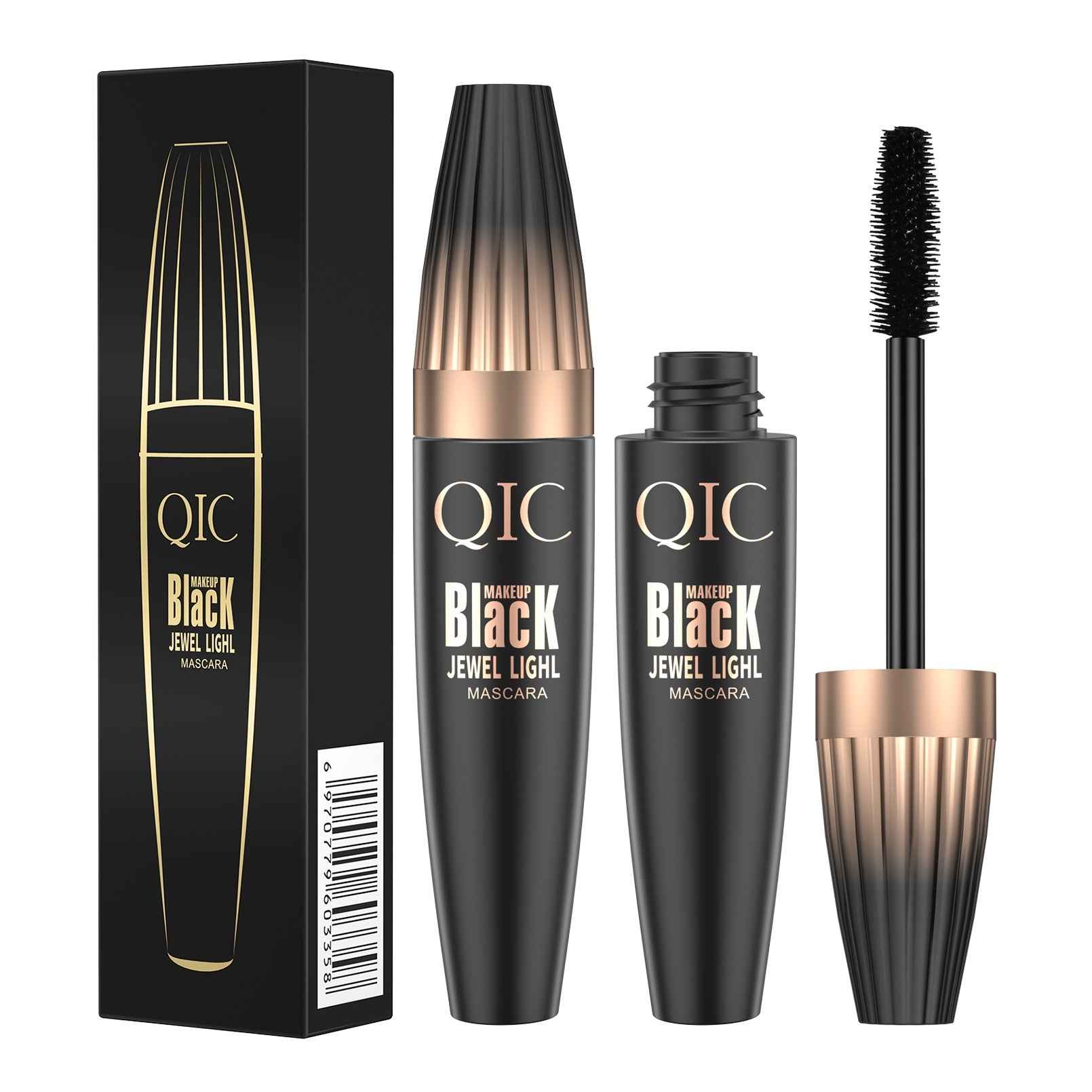 QIC Volumizing 4D Mascara Long Lasting Curling Lengthening Waterproof Black Mascara