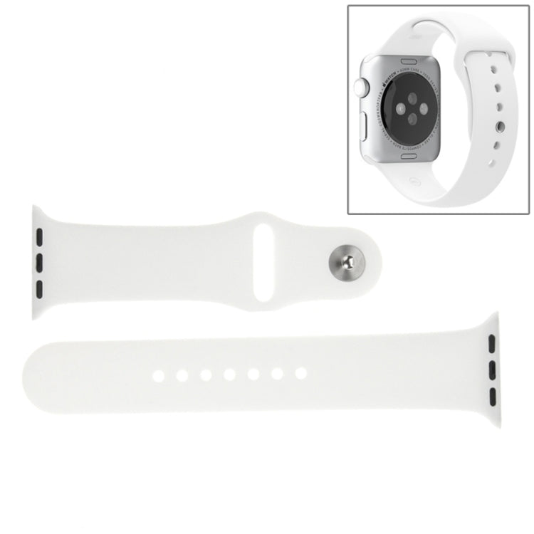 For Apple Watch Sport 38mm High-performance Longer Silicone Sport Watch Band with Pin-and-tuck Closure