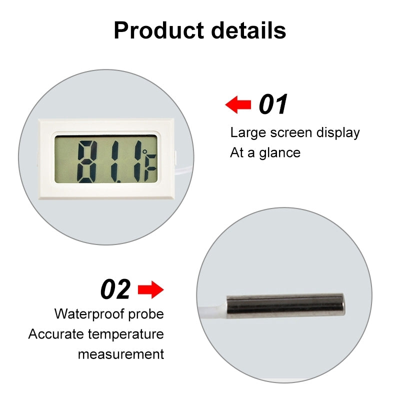 Mini LCD Indoor Digital Thermometer (Fahrenheit Display), Black(Black)