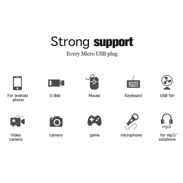 Micro USB 2.0 to USB 2.0 Adapter with OTG Function, For Samsung / Huawei / Xiaomi / Meizu / LG / HTC and Other Smartphones(Black)