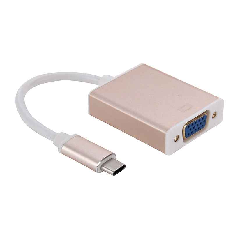 Uniqbuy For USB-C / Type-C 3.1 to VGA Multi-display Adapter Cable,Cable Length: About 10cm(Gold)