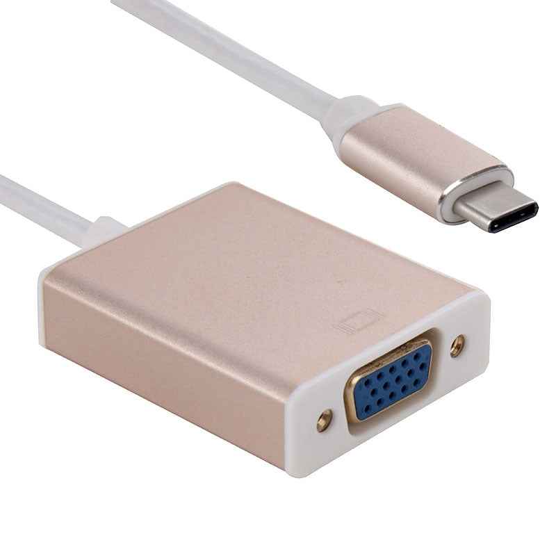 Uniqbuy For USB-C / Type-C 3.1 to VGA Multi-display Adapter Cable,Cable Length: About 10cm(Gold)