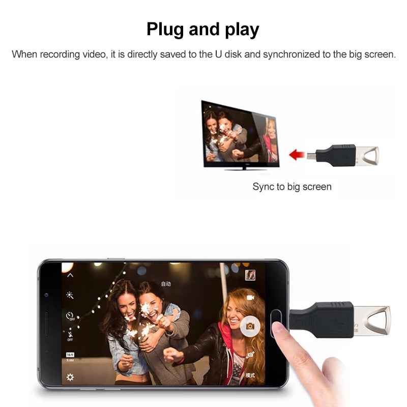 Uniqbuy For Micro USB to USB 2.0 Adapter with OTG Function(Black)