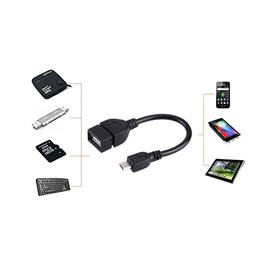 Uniqbuy For 10cm USB A Female to Micro USB 5 Pin Male Adapter with OTG