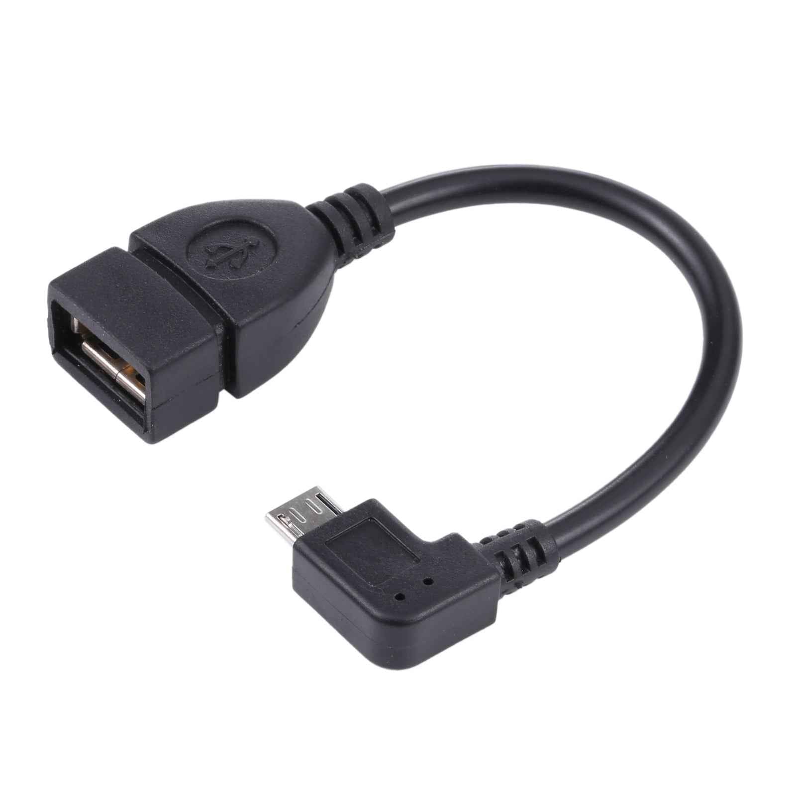 Uniqbuy For 90 Degree Micro USB Male to USB 2.0 AF Adapter Cable with OTG Function For Galaxy / Nokia / LG / BlackBerry / HTC One X /Amazon Kindle / Sony Xperia etc. (13cm)(Black)