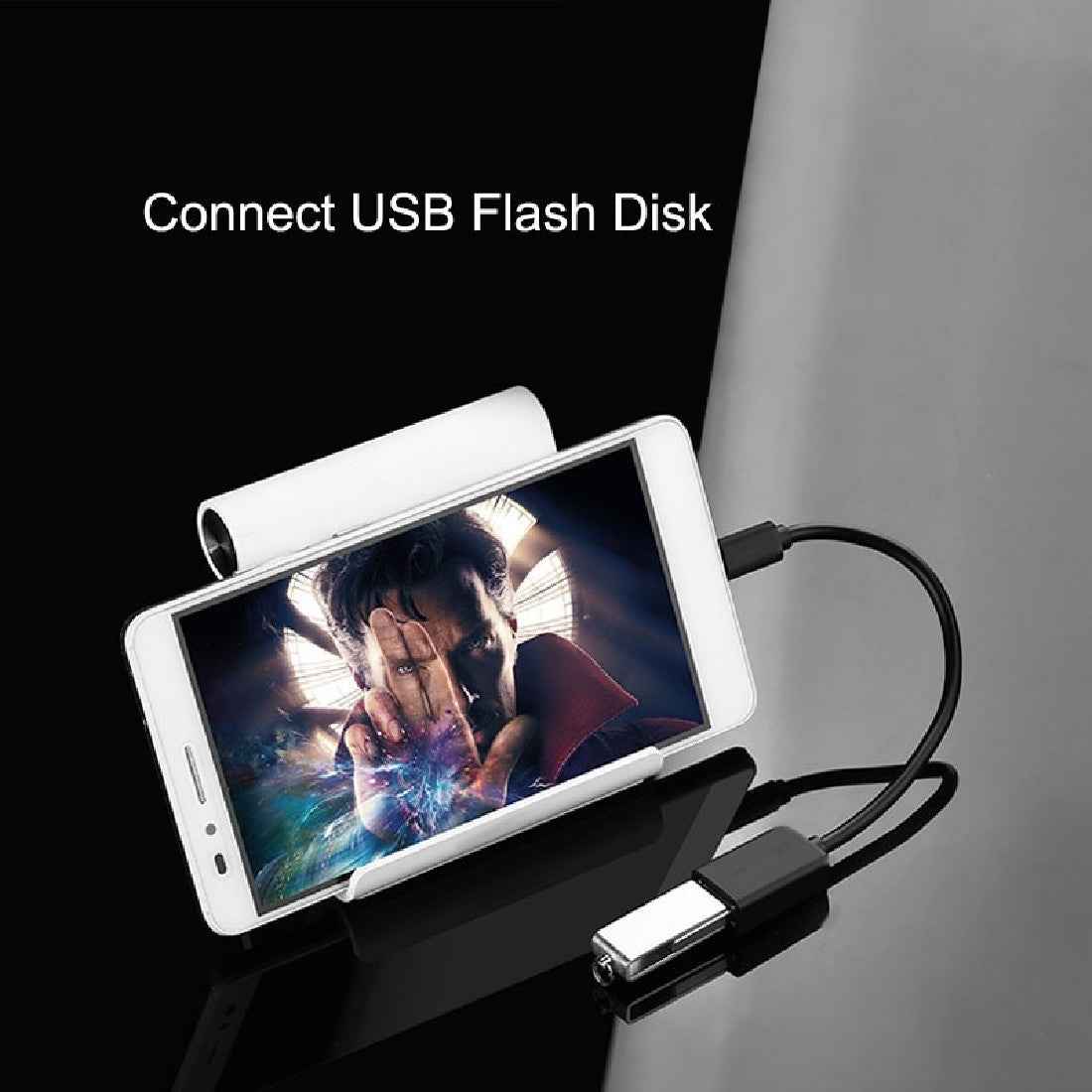Uniqbuy For High Quality USB 2.0 AF to Micro USB 5 Pin Male Adapter Cable with OTG Function, Length: 15cm(Black)