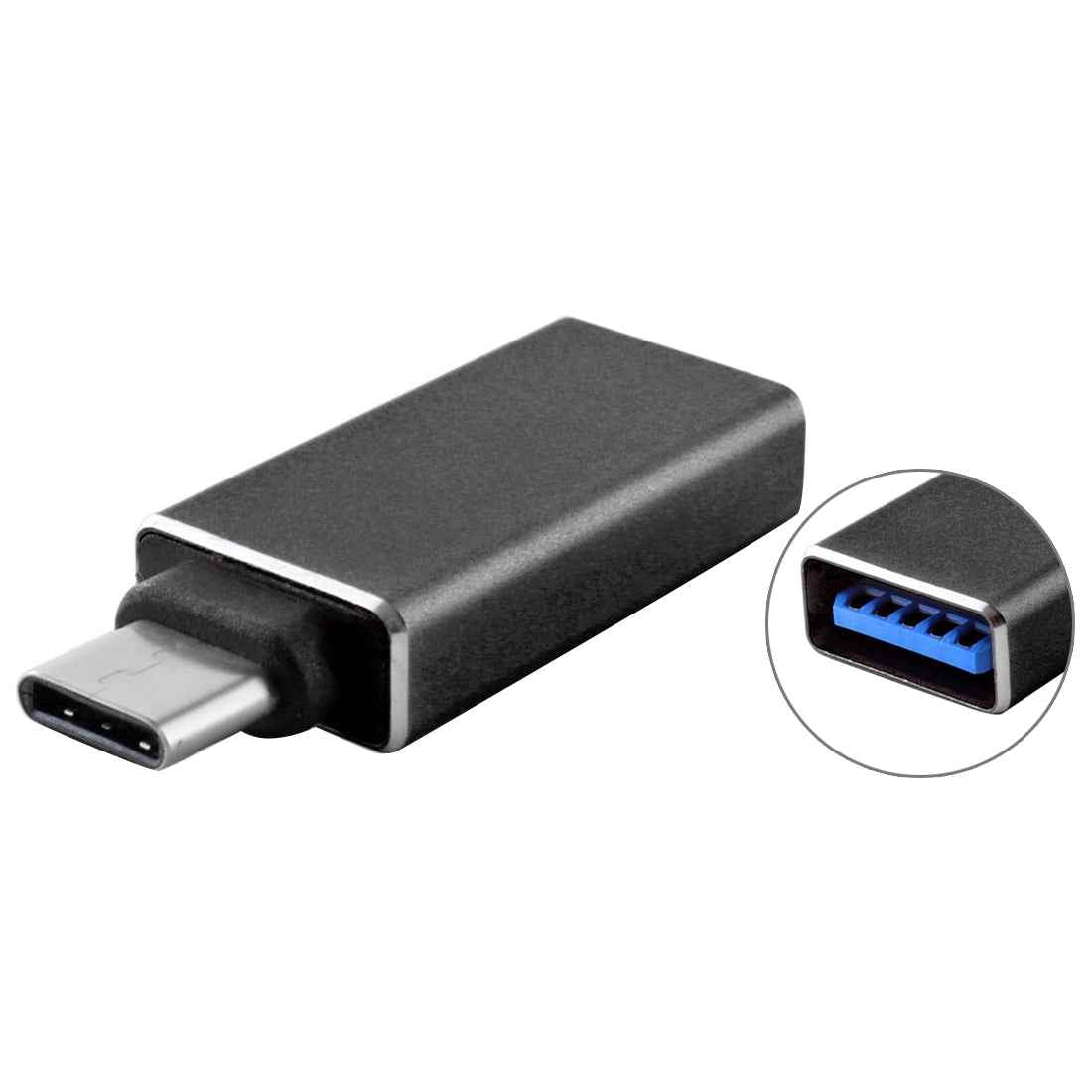 Uniqbuy For USB 3.0 to USB-C / Type-C 3.1 Converter Adapter For MacBook 12 inch, Chromebook Pixel 2015(Black)