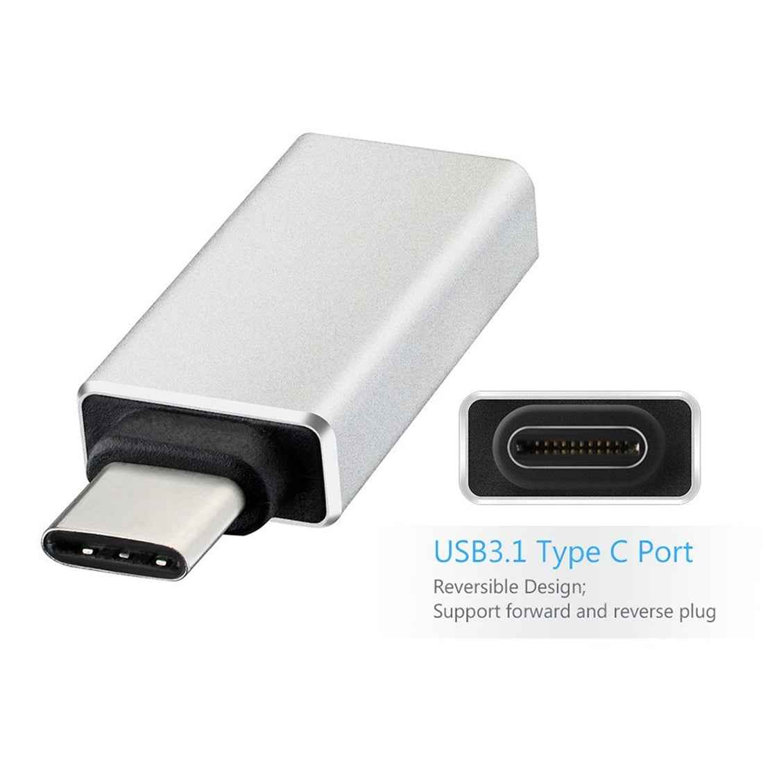 Uniqbuy For USB 3.0 to USB-C / Type-C 3.1 Converter Adapter For MacBook 12 inch, Chromebook Pixel 2015(Black)