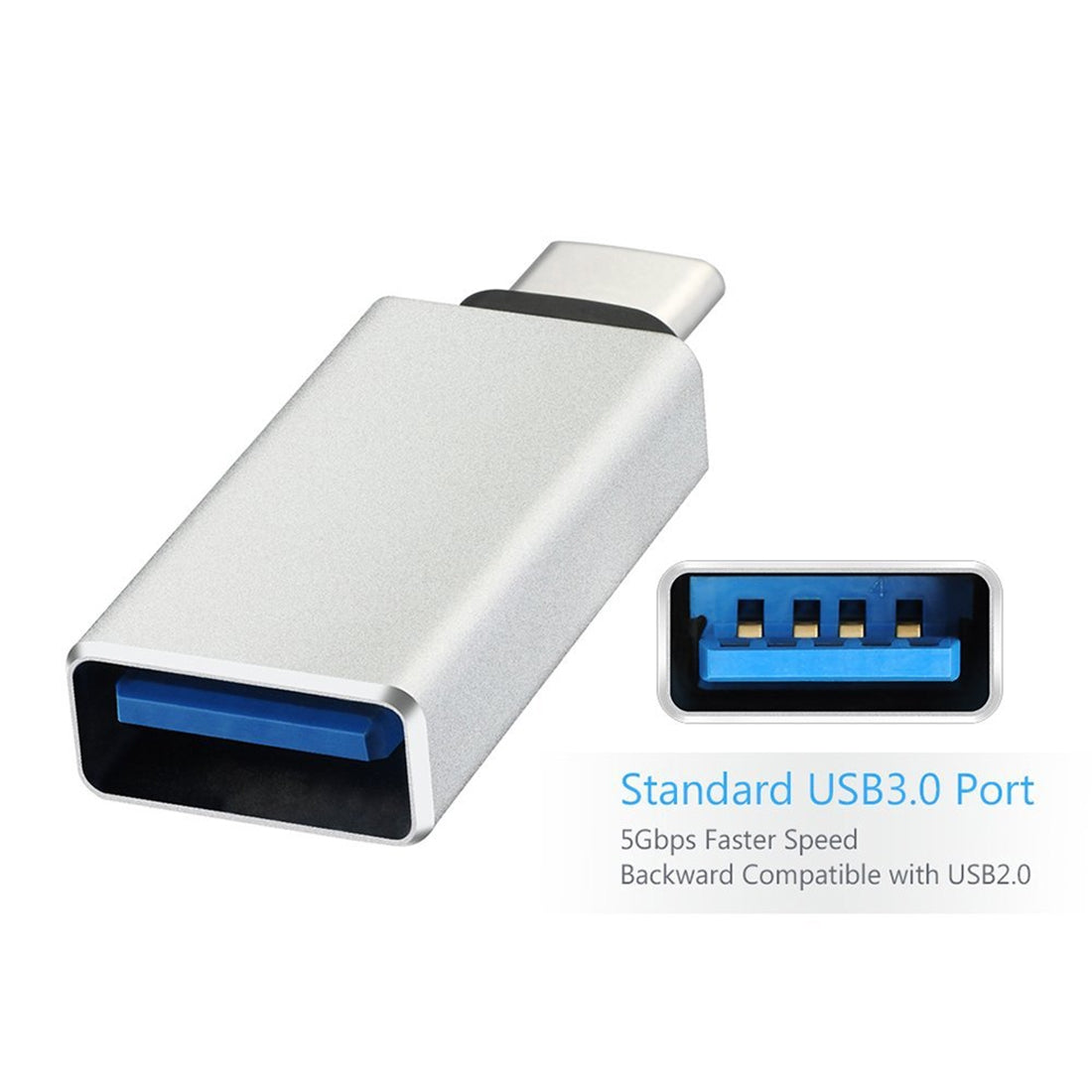 USB 3.0 to USB-C / Type-C 3.1 Converter Adapter For MacBook 12 inch, Chromebook Pixel 2015(Black)