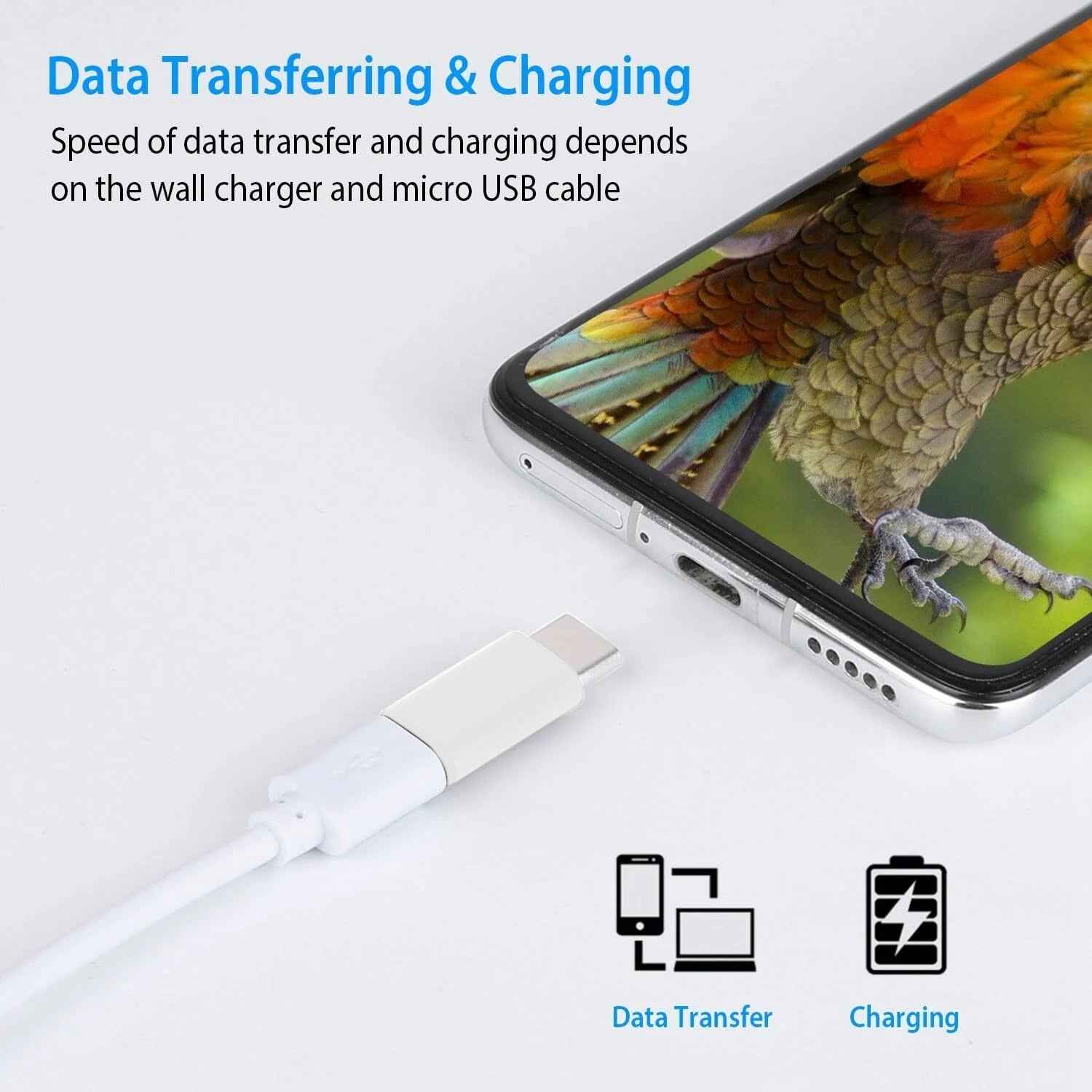 Uniqbuy For USB-C / Type-C 3.1 Male to Micro USB Female Converter Adapter, Length: 2.5cm(White)