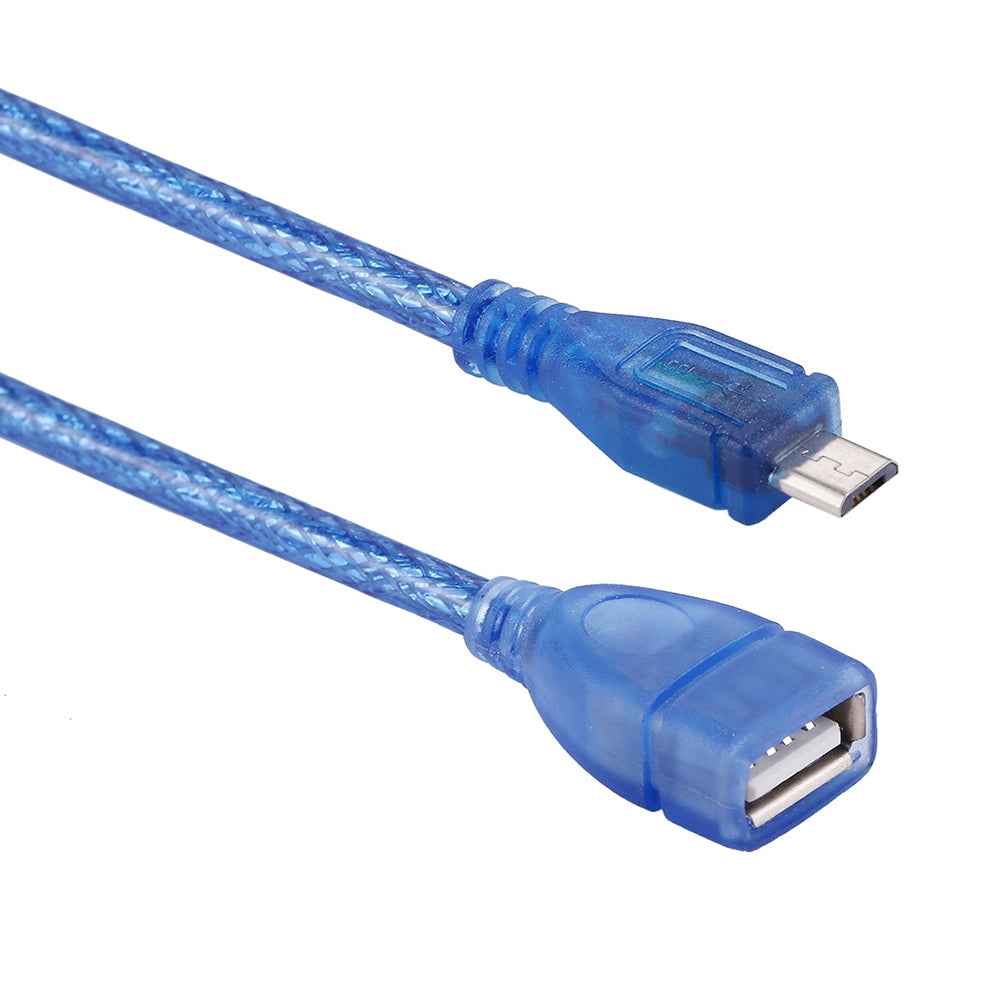 Uniqbuy For 29cm Micro USB Male to USB 2.0 Female OTG Converter Adapter Cable(Blue)