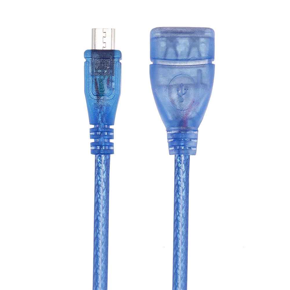 Uniqbuy For 29cm Micro USB Male to USB 2.0 Female OTG Converter Adapter Cable(Blue)
