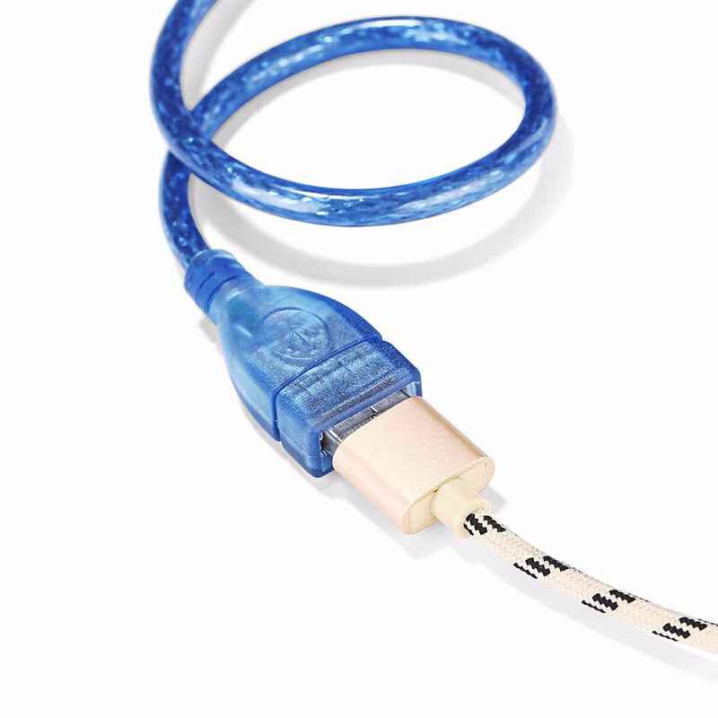 Uniqbuy For 29cm Micro USB Male to USB 2.0 Female OTG Converter Adapter Cable(Blue)