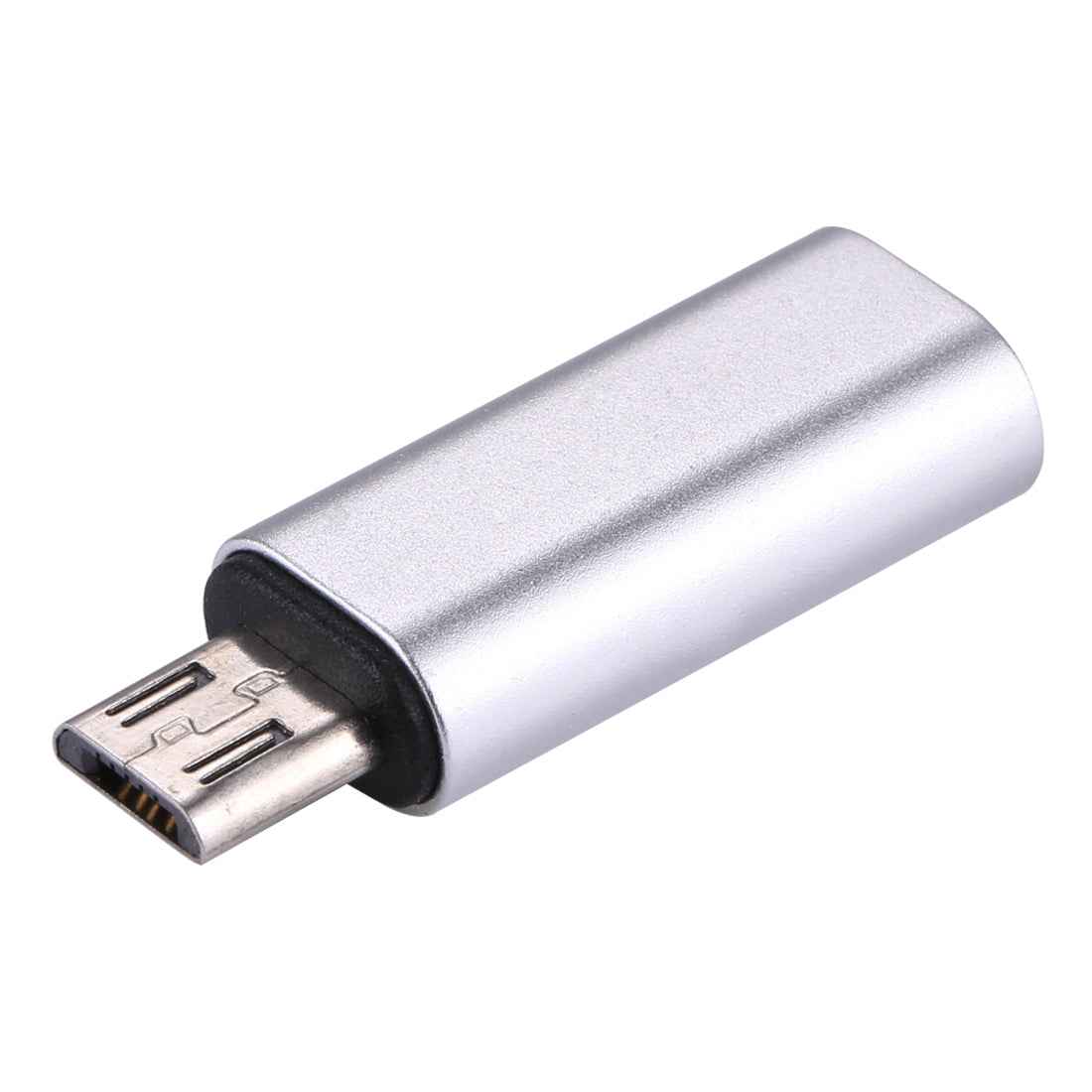 Uniqbuy For 8 Pin Female to Micro USB Male Metal Shell Adapter, For Samsung / Huawei / Xiaomi / Meizu / LG / HTC and Other Smartphones(Silver)