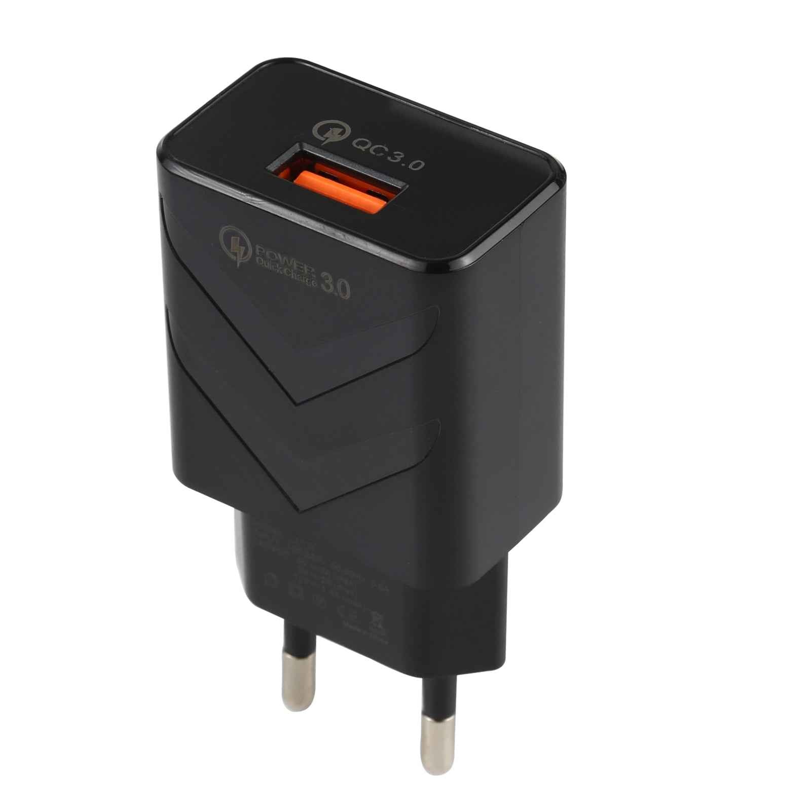 Uniqbuy For LZ-715 18W QC3.0 USB Single Port Fast Travel Charger, EU Plug(Black)