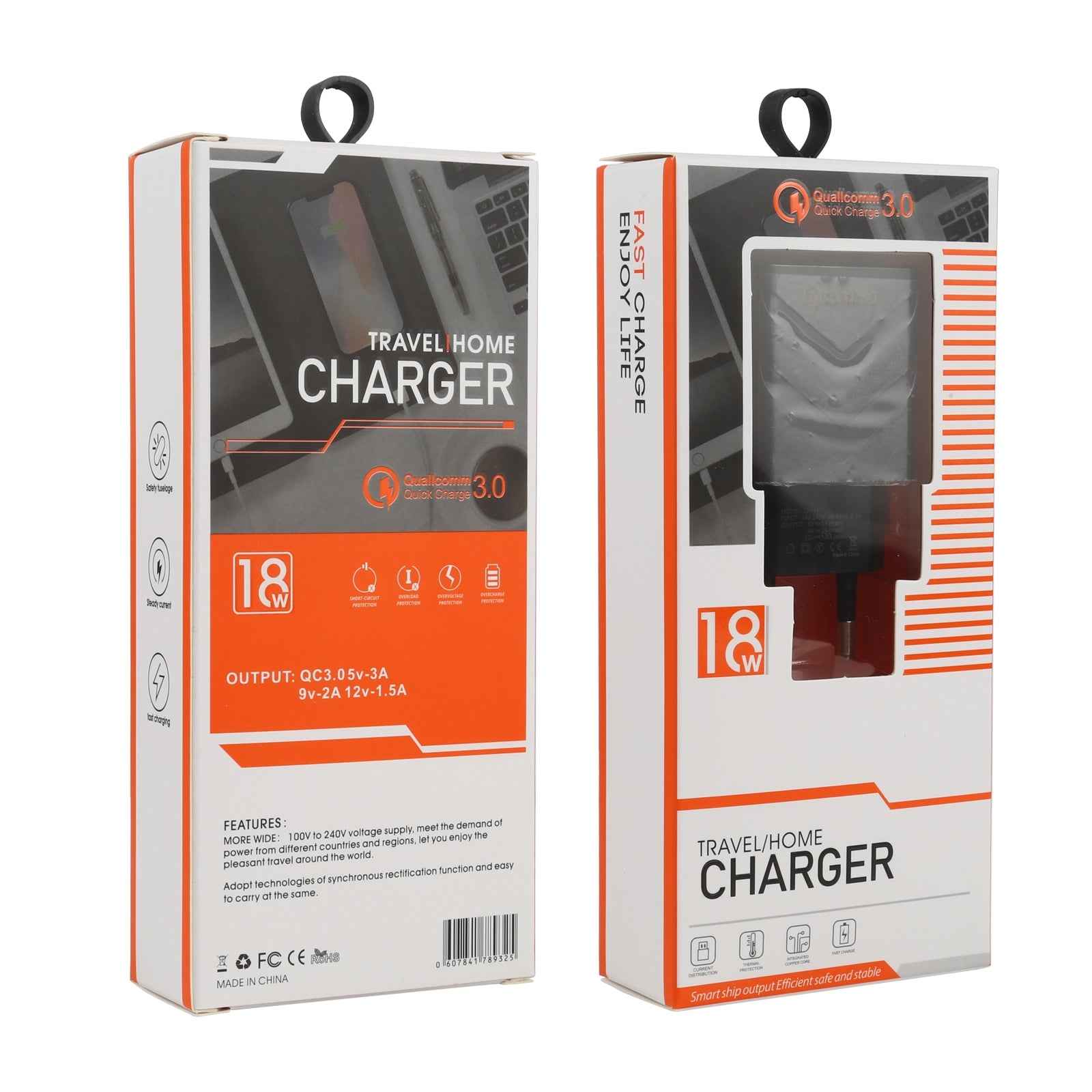 Uniqbuy For LZ-715 18W QC3.0 USB Single Port Fast Travel Charger, EU Plug(Black)