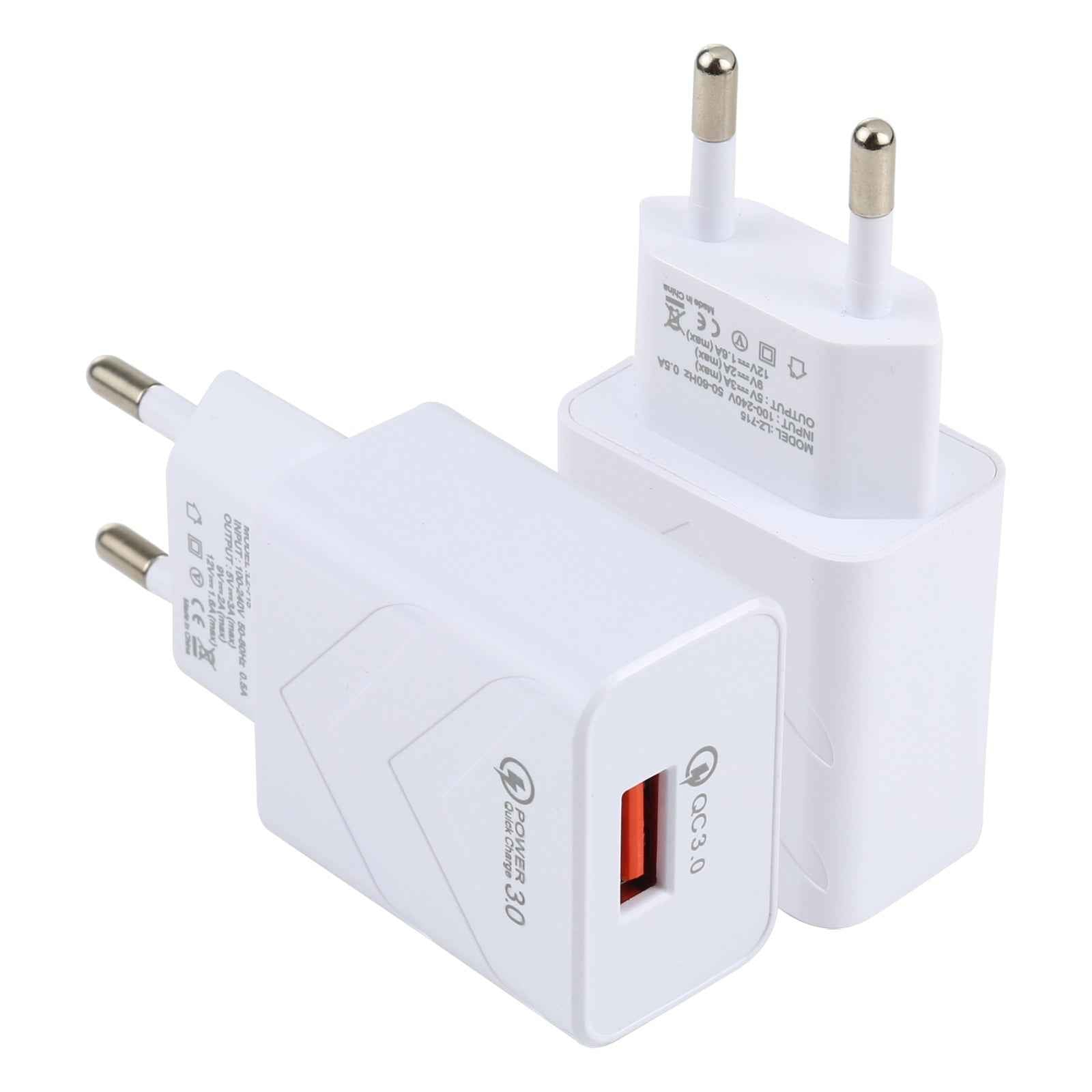 Uniqbuy For LZ-715 18W QC3.0 USB Single Port Fast Travel Charger, EU Plug (White)