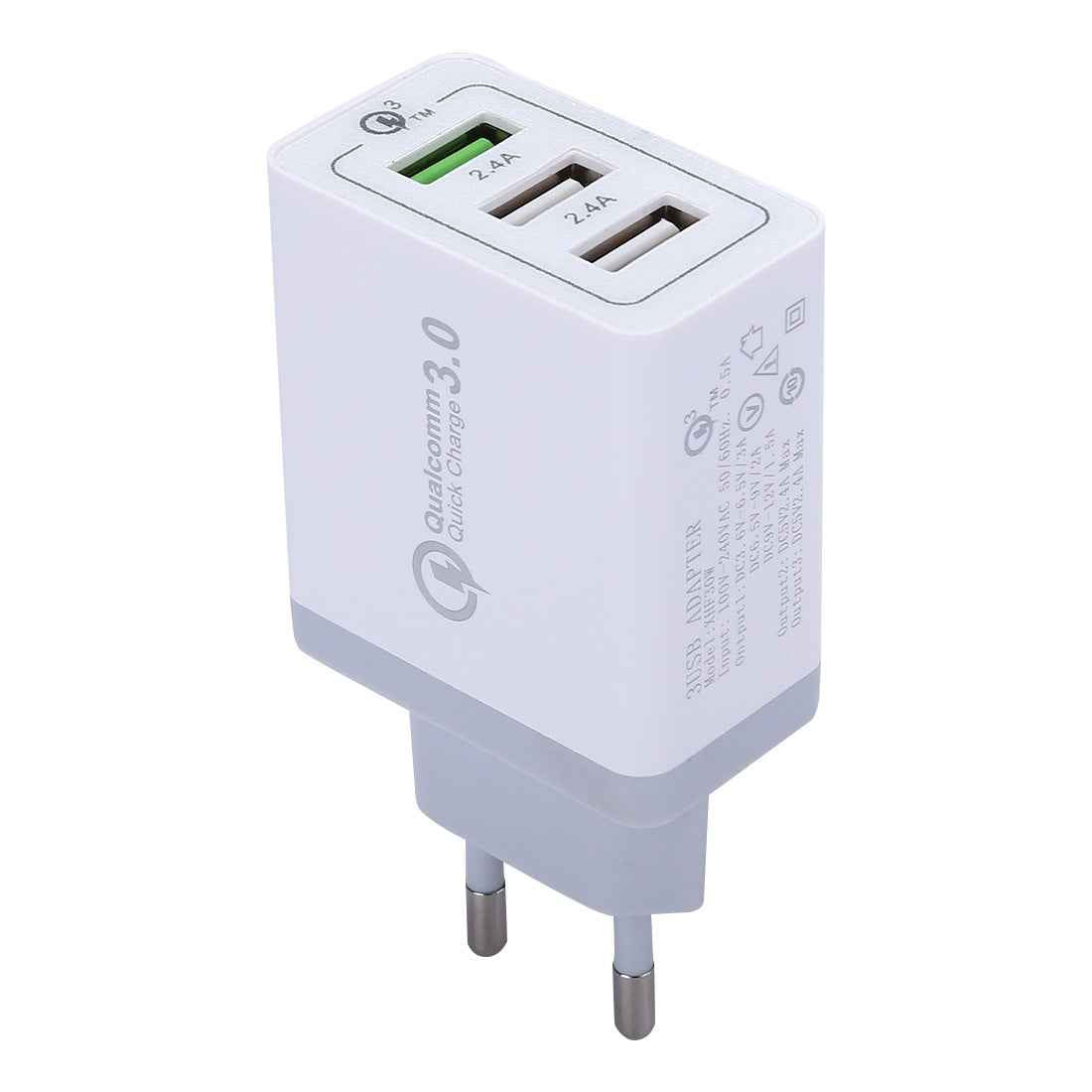 Uniqbuy For XHF30W 3 QC3.0 USB Fast Charging Wall Charger, EU Plug