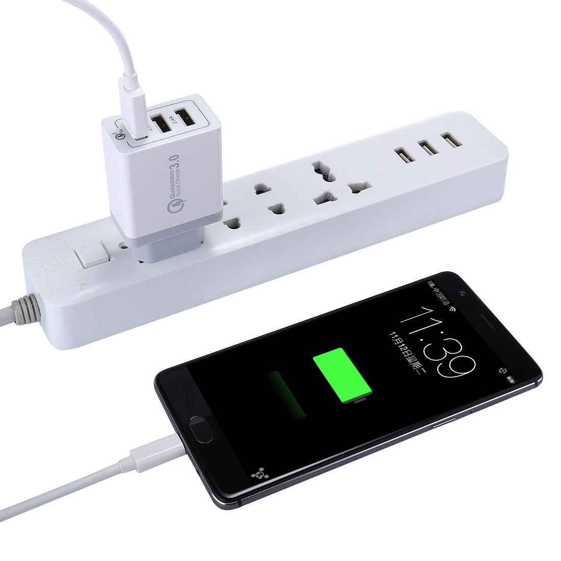Uniqbuy For XHF30W 3 QC3.0 USB Fast Charging Wall Charger, EU Plug