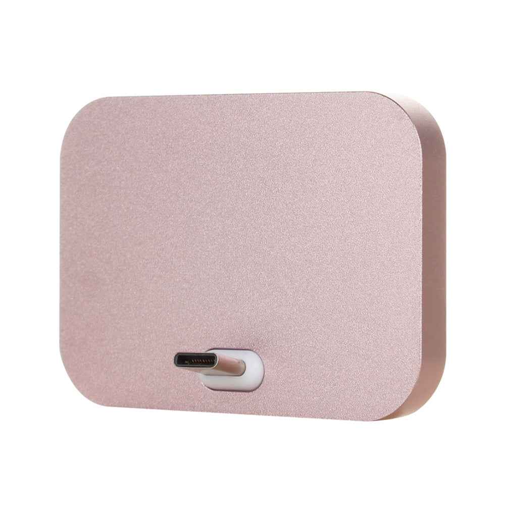Uniqbuy For USB-C / Type-C Aluminum Alloy Desktop Station Dock Charger(Pink)
