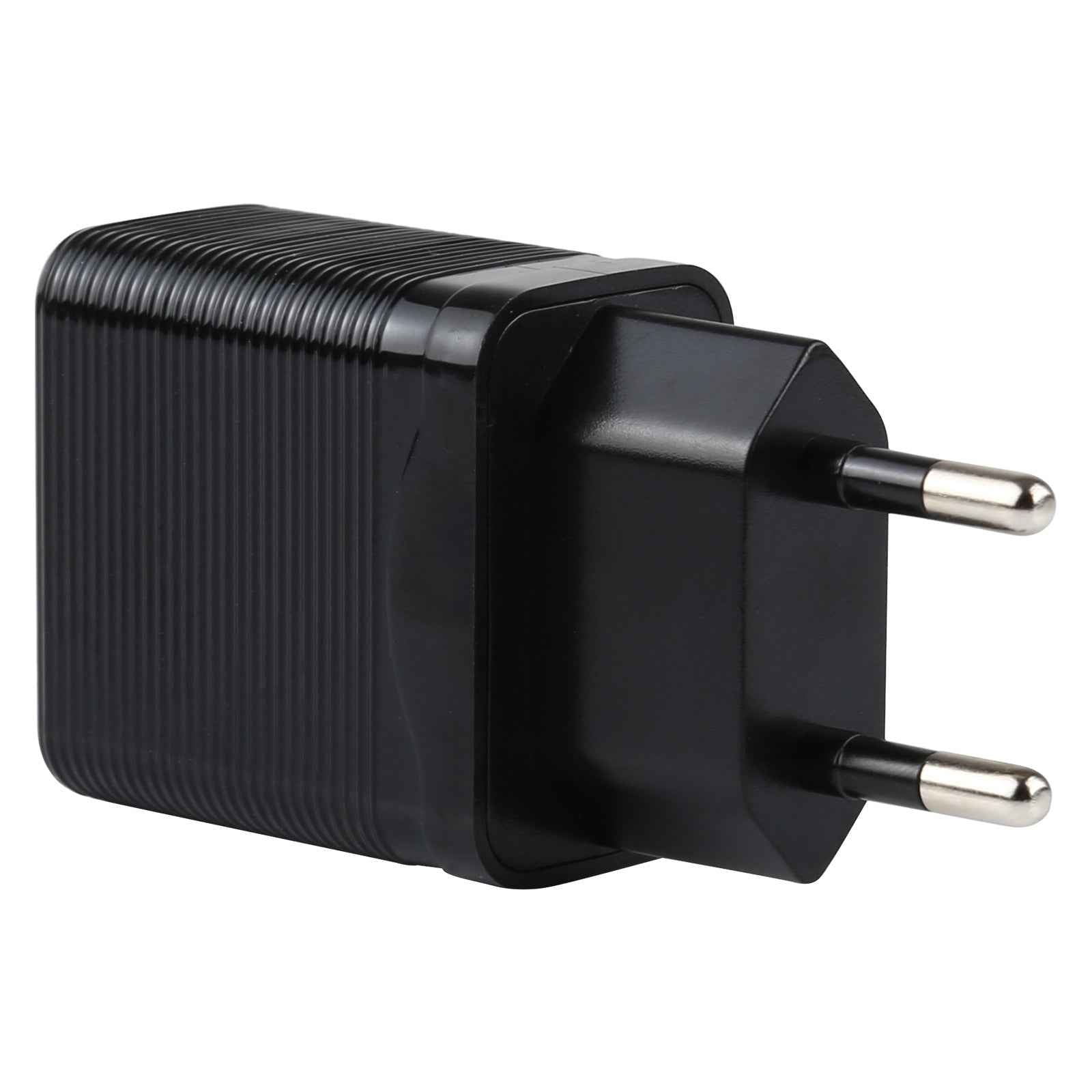 Uniqbuy For LZ-728 2 in 1 18W QC 3.0 USB Interface Travel Charger + USB to Micro USB Data Cable Set, EU Plug, Cable Length: 1m (Black)