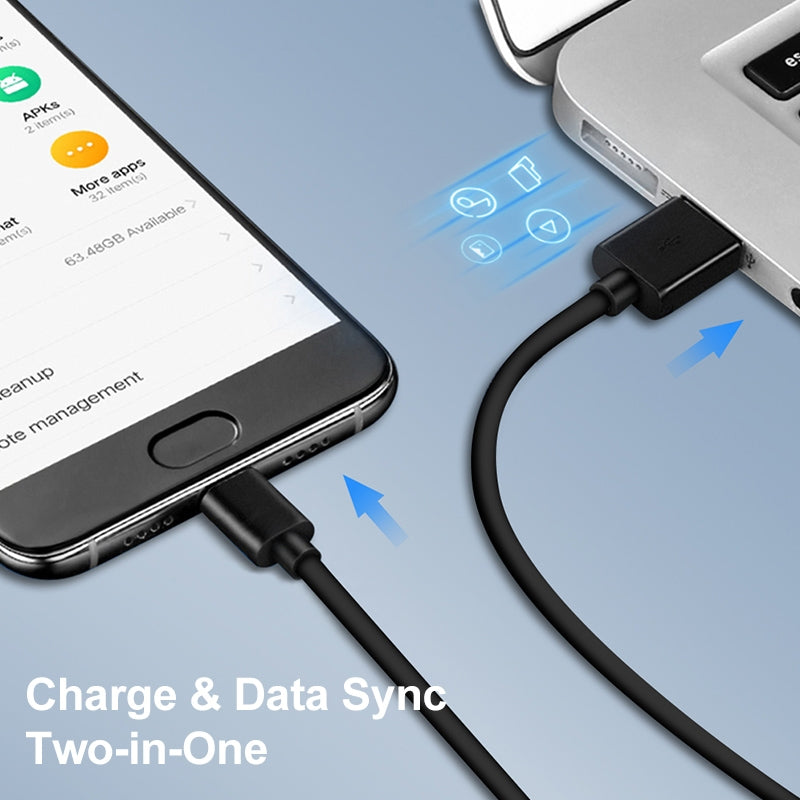 LZ-728 2 in 1 18W QC 3.0 USB Interface Travel Charger + USB to Micro USB Data Cable Set, EU Plug, Cable Length: 1m (Black)