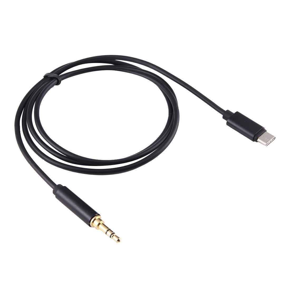 Uniqbuy For 1m USB-C / Type-C to 3.5mm Male Audio Adapter Cable(Black)