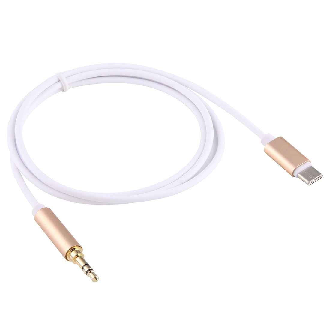 Uniqbuy For 1m USB-C / Type-C to 3.5mm Male Audio Adapter Cable(Gold)