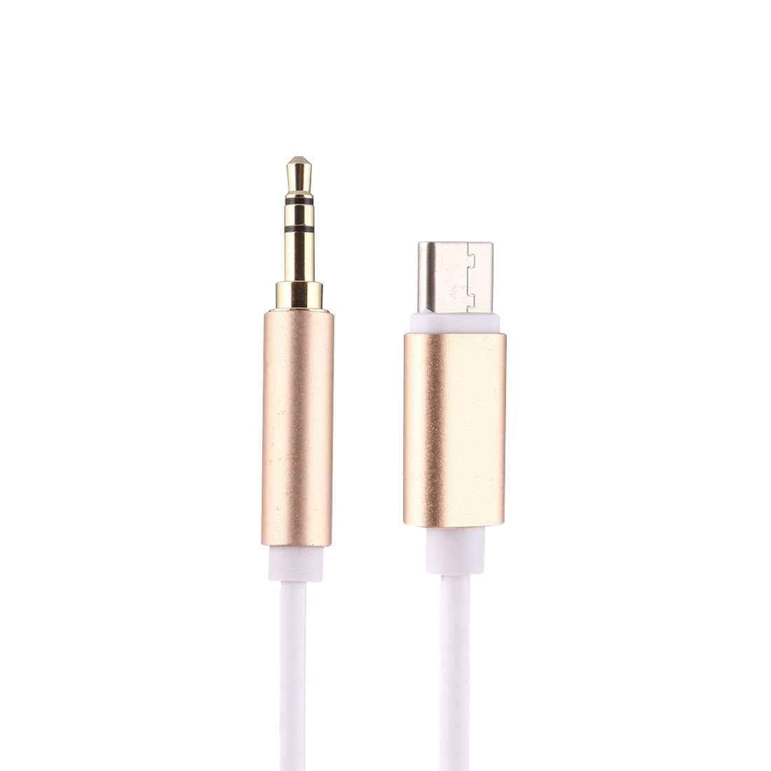 Uniqbuy For 1m USB-C / Type-C to 3.5mm Male Audio Adapter Cable(Gold)
